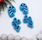 WONKY CANDY Cane set / polymer clay cutter / jewelry making /fondant cake decorating / peppermint clay cutter