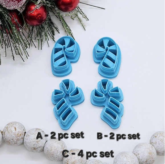 WONKY CANDY Cane set / polymer clay cutter / jewelry making /fondant cake decorating / peppermint clay cutter