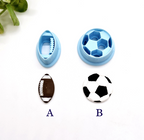 SPORTS BALLS embossed sharp polymer clay cutters, fondant cake decorating, football cutter bundle, soccer ball, baseball, volleyball cutter