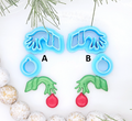 Grinch hand set polymer clay cutter for jewelry making and fondant cake decorating