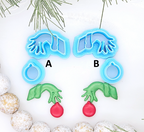 Grinch hand set polymer clay cutter for jewelry making and fondant cake decorating