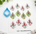 GRINCH BOOTY Christmas ornament transfer sheet cutter set