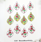 GRINCH BOOTY Christmas ornament transfer sheet cutter set