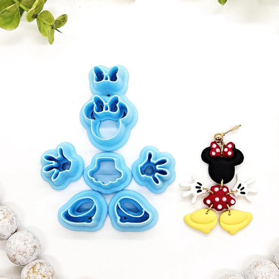 Magical Girl MOUSE EARS bow body polymer clay cutter / fondant cake decorating / jewelry making / mouse dress / mouse shoes / mouse ears
