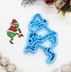 Christmas Tree Ornament GRINCH Booty polymer clay cutter Santa grinch, Santa hat, Sneaky Grinch steals tree ornament