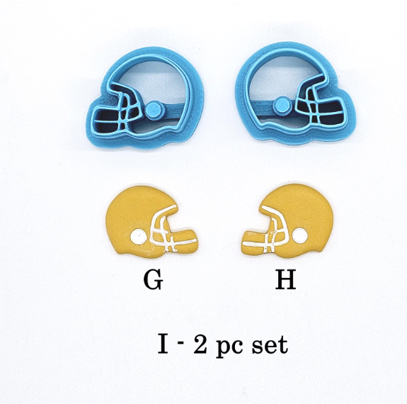 FOOTBALL and CHEERLEADING embossed sharp polymer clay cutters, jewelry making, earrings, fondant cake decorating, football cutter bundle