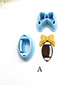 SPORTS BOW Balls set embossed sharp polymer clay cutters, football cutter bundle, bow soccer ball cutter, bow baseball, volleyball cutter