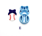 SPORTS BOW Balls set embossed sharp polymer clay cutters, football cutter bundle, bow soccer ball cutter, bow baseball, volleyball cutter