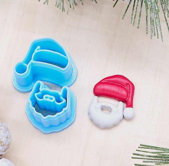SANTA set polymer clay cutter for jewelry making and fondant cake decorating