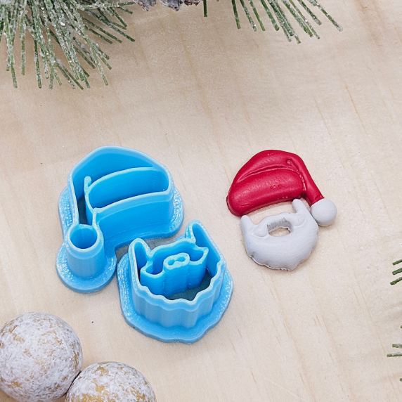 SANTA set polymer clay cutter for jewelry making and fondant cake decorating