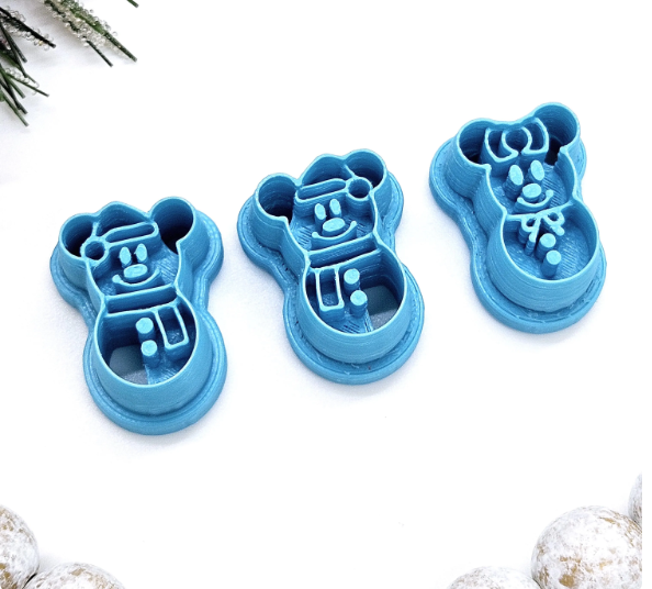 Magical SNOWMAN mouse ears polymer clay cutter / jewelry making /fondant cake decorating / winter clay cutter / frosty