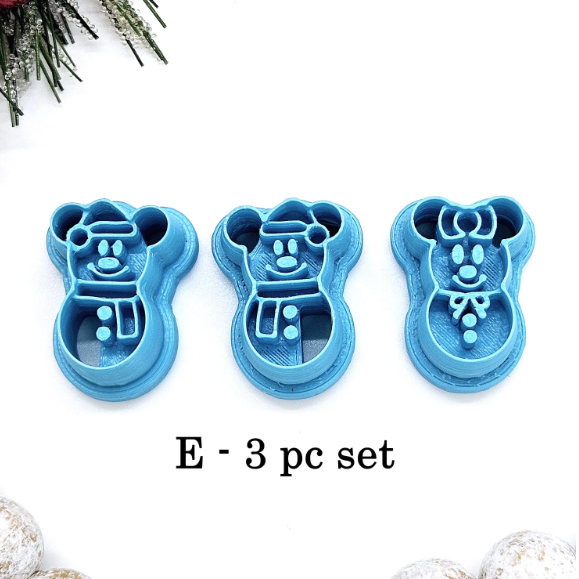 Magical SNOWMAN mouse ears polymer clay cutter / jewelry making /fondant cake decorating / winter clay cutter / frosty