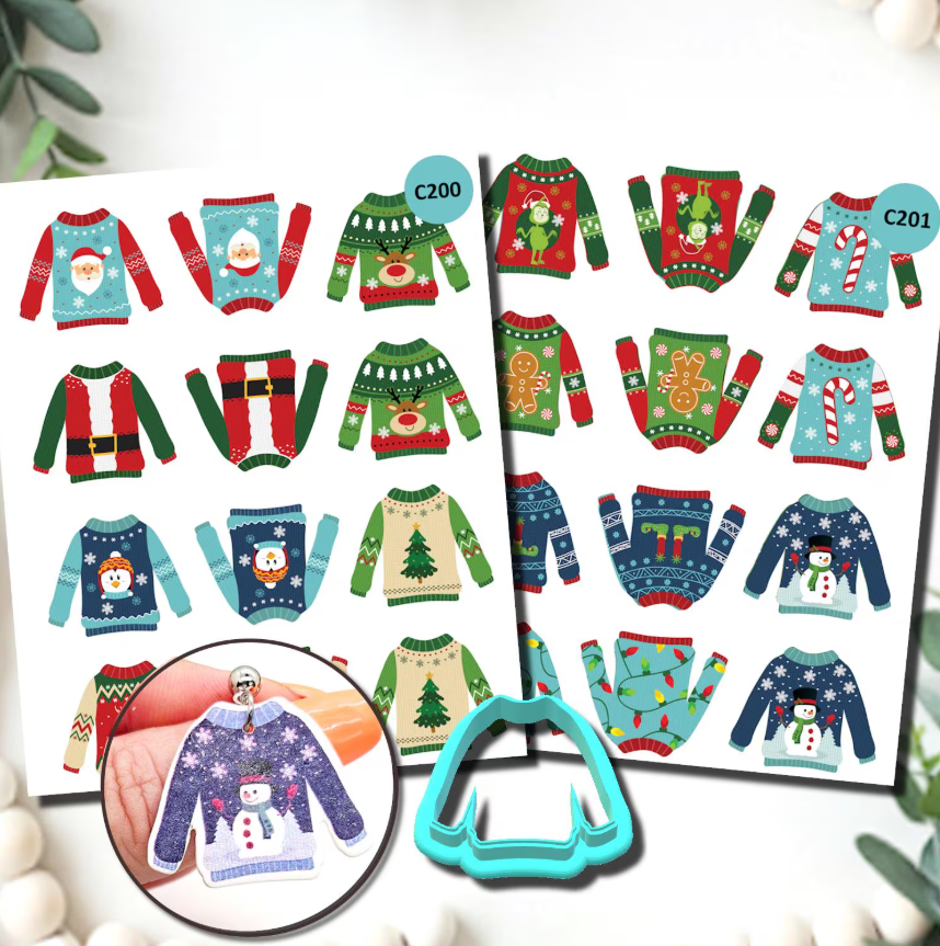 Christmas SWEATER transfer sheet cutter set C200 C201