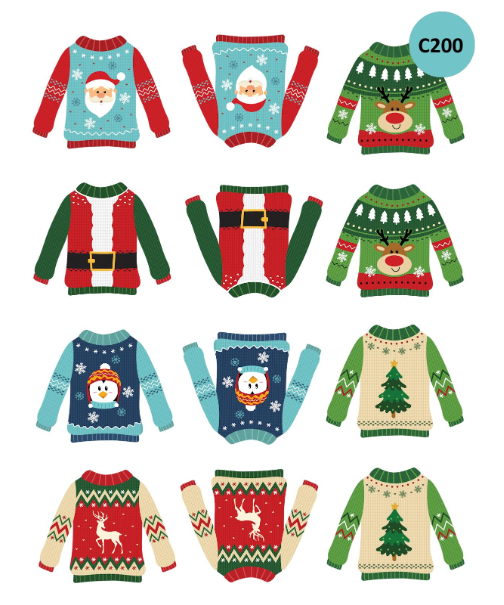 Christmas SWEATER transfer sheet cutter set C200 C201