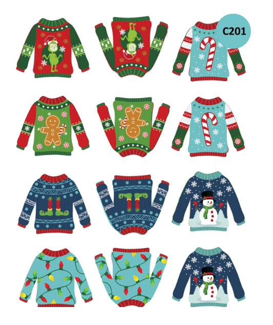 Christmas SWEATER transfer sheet cutter set C200 C201