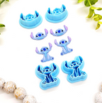 Stitch Blue Alien polymer clay cutter for jewelry making and fondant cake decorating / blue monster movie character clay cutter