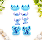 Stitch Blue Alien polymer clay cutter for jewelry making and fondant cake decorating / blue monster movie character clay cutter
