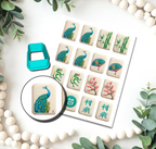 Mahjong Emerald Peacock Tiles transfer sheet cutter set  C222