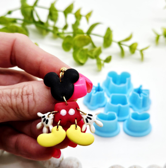 Magical Boy MOUSE EARS body polymer clay cutter / fondant cake decorating / jewelry making / mouse shorts / mouse shoes / mouse ears