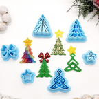 Bow Christmas TREES polymer clay cutters