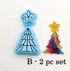 Bow Christmas TREES polymer clay cutters