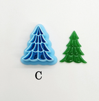 Bow Christmas TREES polymer clay cutters