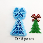 Bow Christmas TREES polymer clay cutters