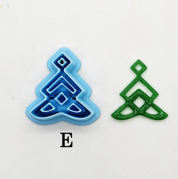 Bow Christmas TREES polymer clay cutters