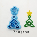 Bow Christmas TREES polymer clay cutters