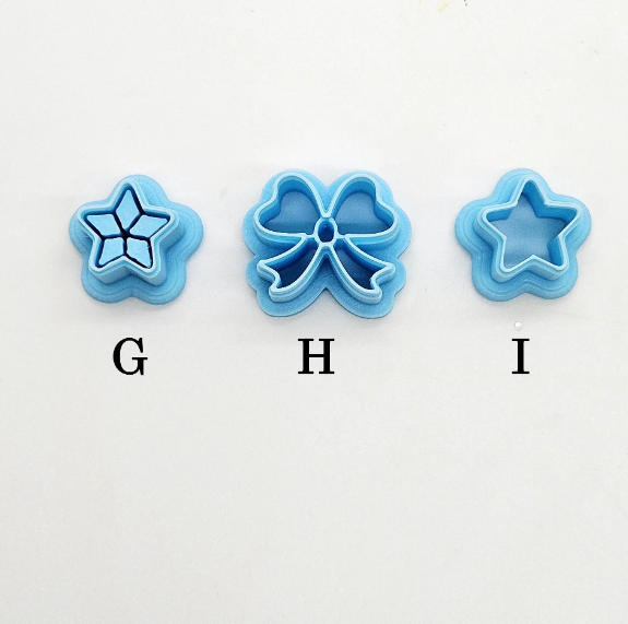Bow Christmas TREES polymer clay cutters