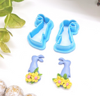 Tall EASTER BUNNY set style 2 polymer clay cutter