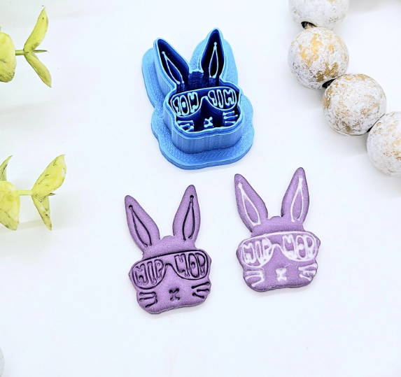 HIP HOP Easter Bunny polymer clay cutters