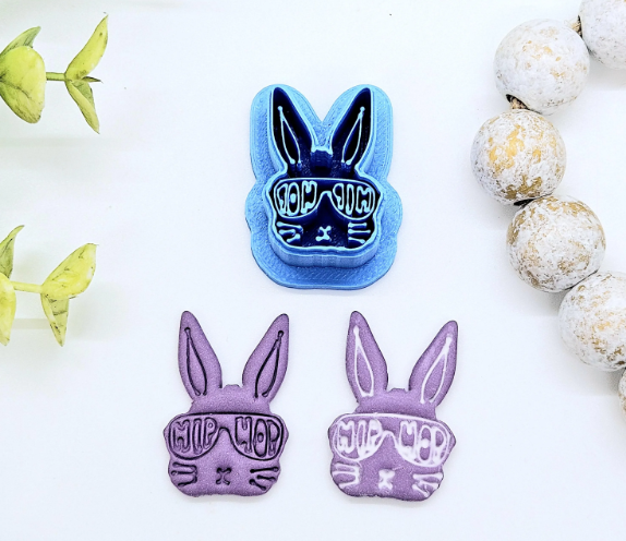 HIP HOP Easter Bunny polymer clay cutters