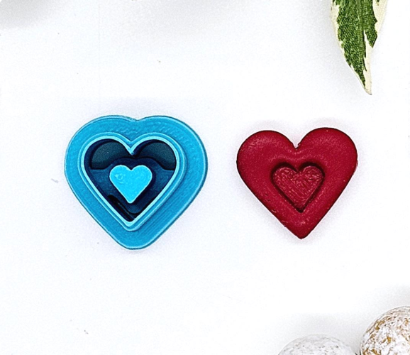 EMBOSSED HEART polymer clay cutter