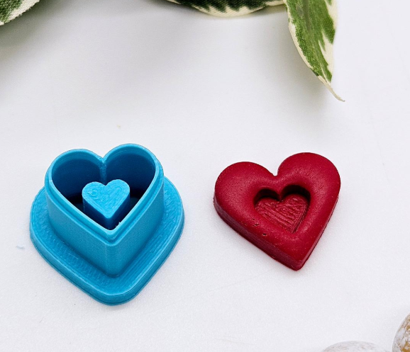 EMBOSSED HEART polymer clay cutter