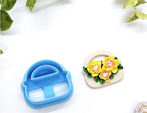 Spring Easter BASKET polymer clay cutter