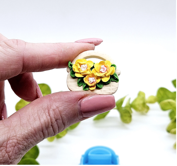 Spring Easter BASKET polymer clay cutter