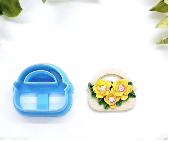 Spring Easter BASKET polymer clay cutter