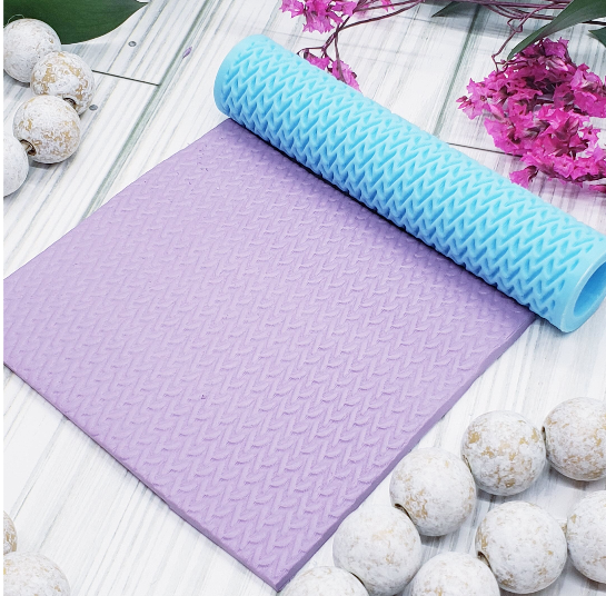 KNITTED texture roller polymer clay cutter