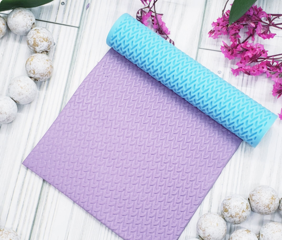 KNITTED texture roller polymer clay cutter