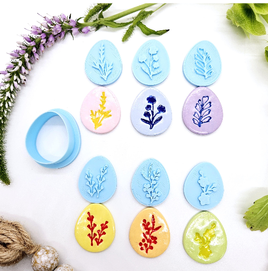 EGG STAMPS with Egg polymer clay cutter