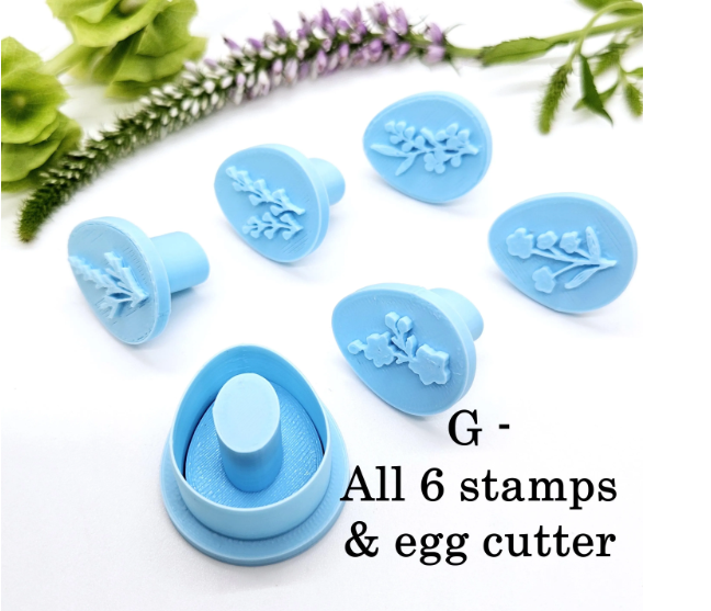 EGG STAMPS with Egg polymer clay cutter