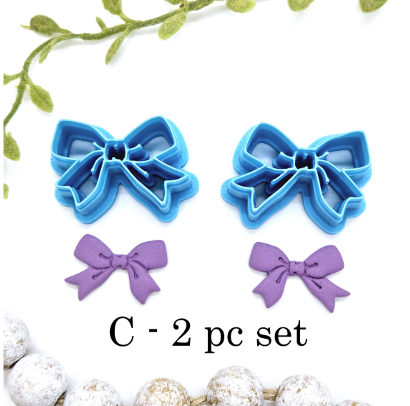 BOW 104 polymer clay cutter jewelry earrings fondant cake decorating