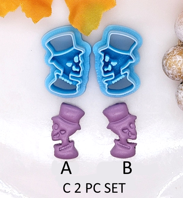 TOPHAT SKULLS / polymer clay cutter / fondant / jewelry making