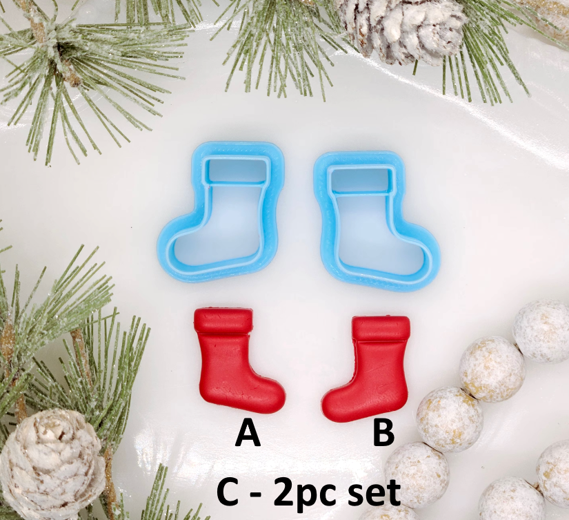 CHRISTMAS STOCKINGS polymer clay cutter for jewelry making and fondant cake decorating