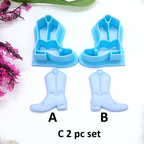 COWBOY BOOTS sharp polymer clay cutters for jewelry making and fondant cake decorating