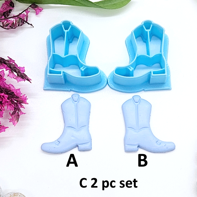 COWBOY BOOTS sharp polymer clay cutters for jewelry making and fondant cake decorating
