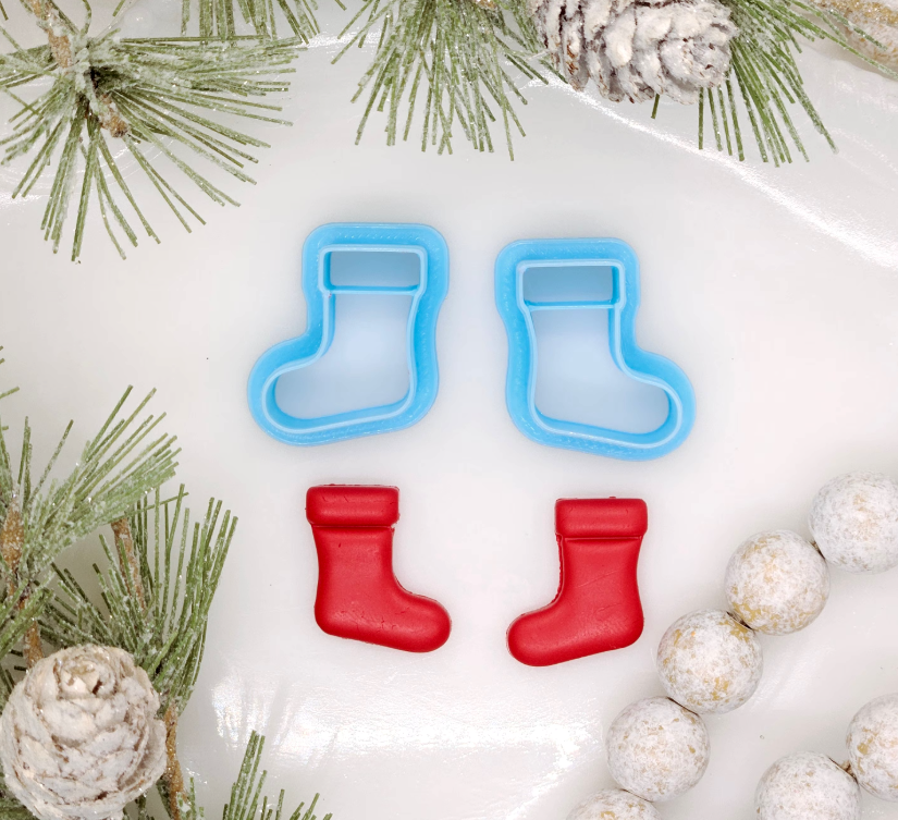 CHRISTMAS STOCKINGS polymer clay cutter for jewelry making and fondant cake decorating