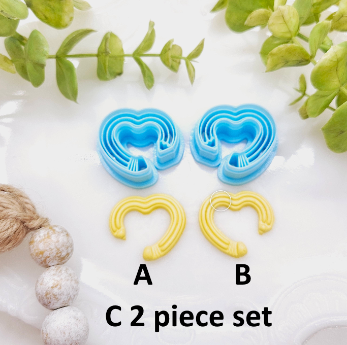 HEART PENCIL hoops sharp polymer clay cutter / fondant cutter