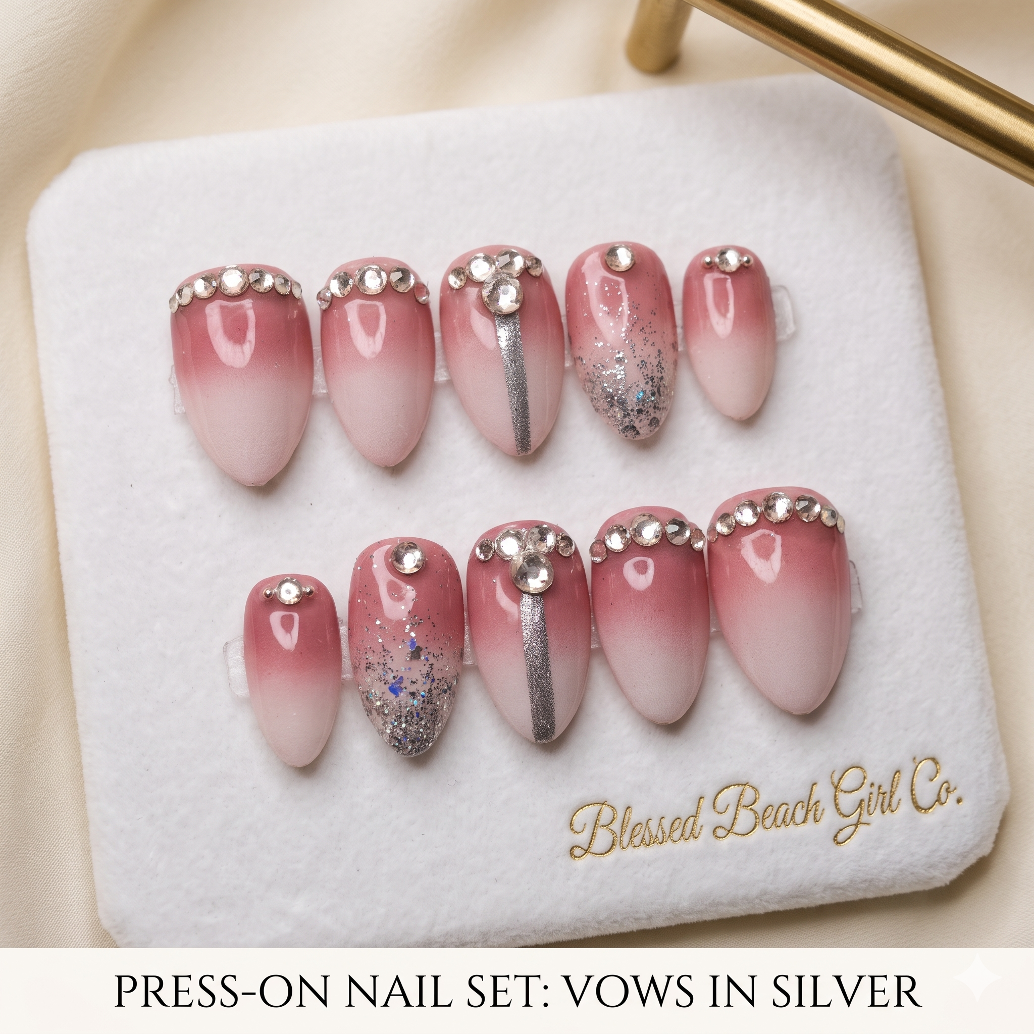 VOWS IN SILVER Press On Nails